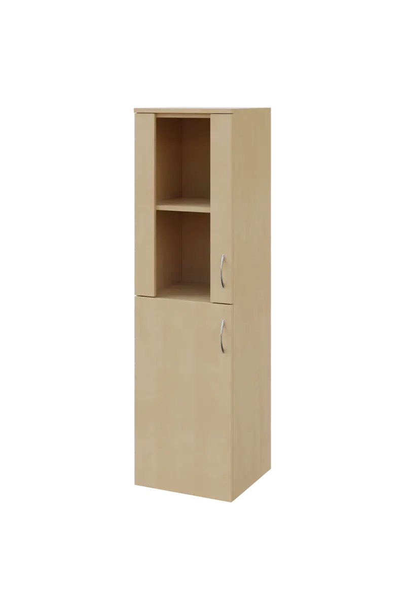 N 4 - 4DS kancelářská skříň, 1-dveřová/prosklená, levá, 1450x400x400, bříza irská